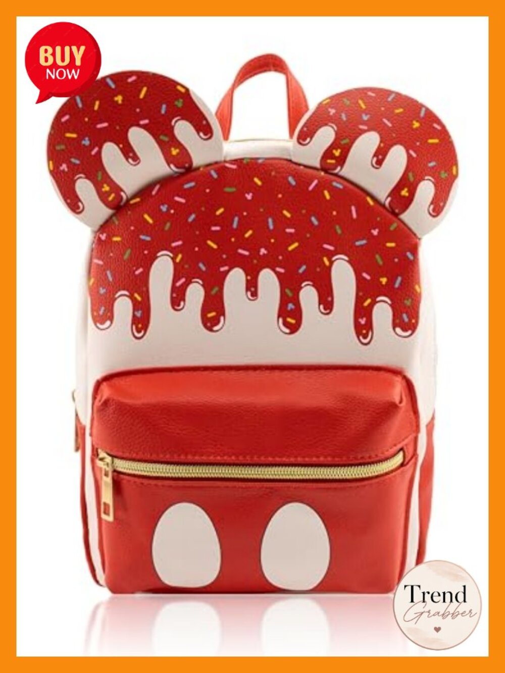 Oficially Licensed Disney Mickey Mouse Mini Backpack, PU Leather 10" Fashion